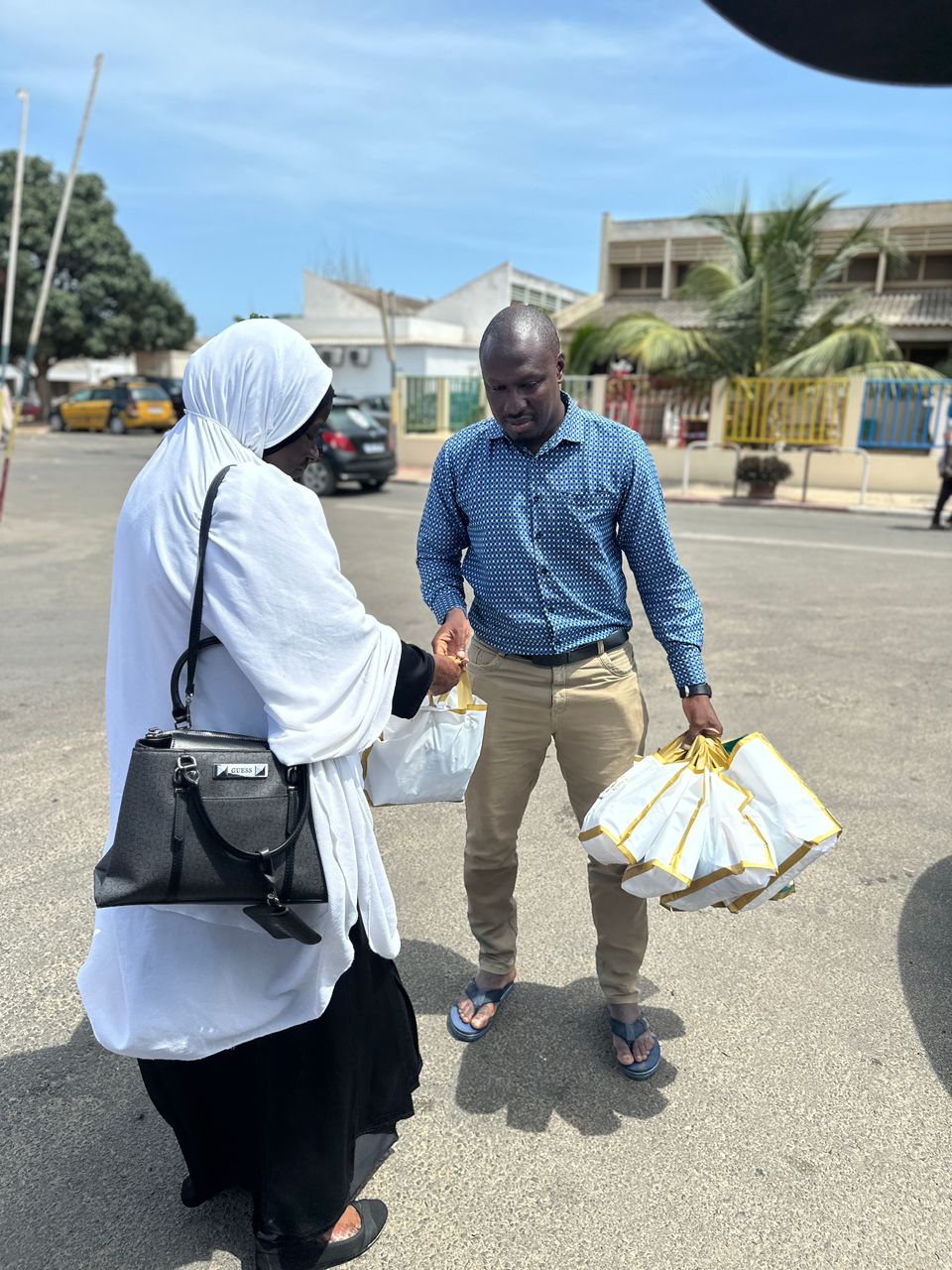 Distribution of donation bags