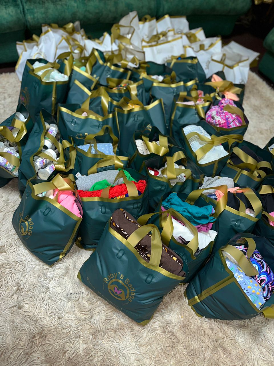 Bags of donated items